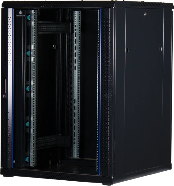 Rockstable 19" Serverschrank 22HE, Sicherheitsglastür, IP2X, schwarz, 800mm tief