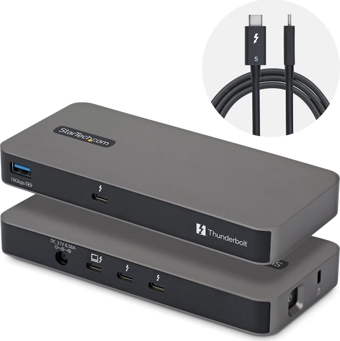 StarTech Thunderbolt 5 Hub, Thunderbolt Share KVM, 8K Multi-Display, 140W PD, Thunderbolt 5 [Buchse]