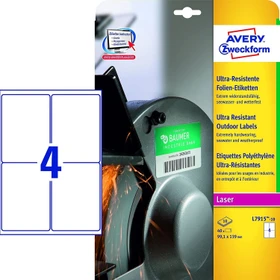 Avery-Zweckform Folienetiketten ultra resistent, 92.1x139mm, wetterfest, weiß, 10 Blatt (40 Etiketten)