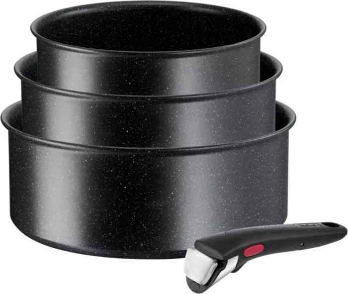 Tefal L39996 Ingenio Black Stone Kasserolle-Set, 4-tlg.