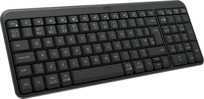 Logitech K250 Compact Wireless Keyboard, Graphite, Bluetooth, UK