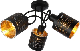Globo Tunno Deckenleuchte 3-flammig schwarz/gold