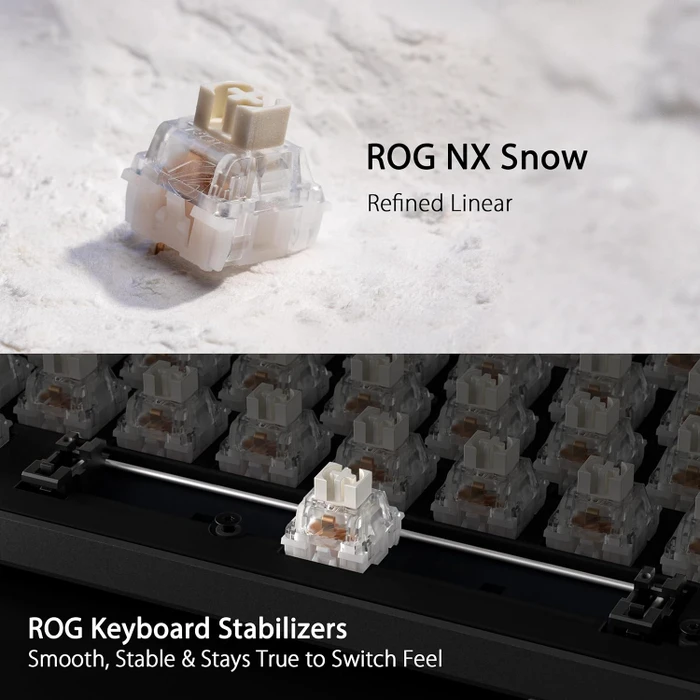 ASUS ROG Strix Scope II 96 Wireless, PBT, hot-swap, ROG NX SNOW, USB/Bluetooth, DE