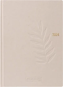 Brunnen Modell 736 Taschenkalender Tageskalender 2024, 100x140mm, Karton-Cover, hanf, 184 Blatt