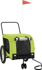 vidaXL Hunde 134x68cm Fahrradanhänger grün/schwarz
