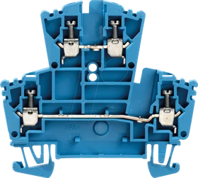 Weidmüller WDK 2.5 BL Mehrstock-Reihenklemme, Schraubanschluss, blau, 2.5 mm², 400 V, Anzahl Anschlüsse: 4, Anzahl der Etagen: 2, TS 35, V-0