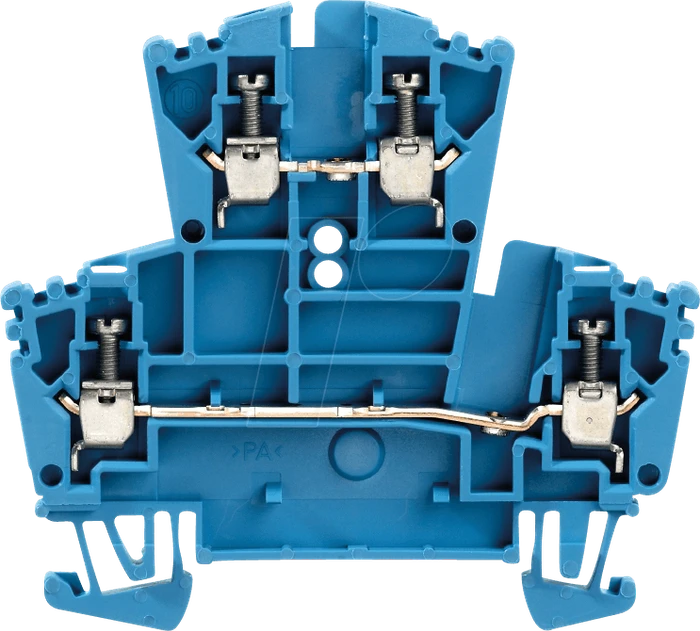 Weidmüller WDK 2.5 BL Mehrstock-Reihenklemme, Schraubanschluss, blau, 2.5 mm², 400 V, Anzahl Anschlüsse: 4, Anzahl der Etagen: 2, TS 35, V-0