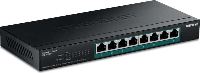 TRENDnet TPE Desktop 2.5G Smart Switch, 8x RJ-45, 240W PoE++