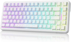Attack Shark X82PRO HE Magnetic 75%, weiß mit Kontur, LEDs RGB, Outemu White Jade Magnetic, USB/Bluetooth, US