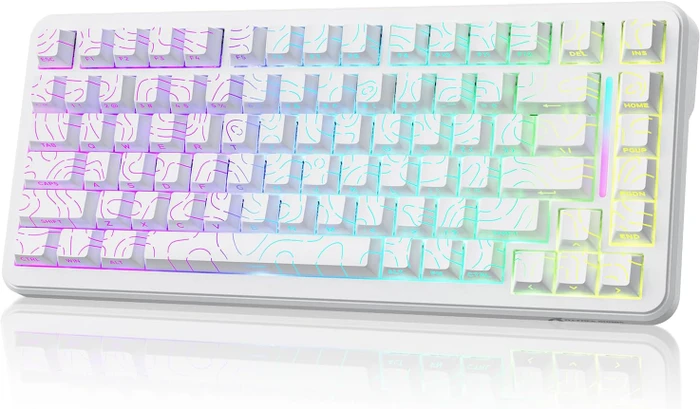 Attack Shark X82PRO HE Magnetic 75%, weiß mit Kontur, LEDs RGB, Outemu White Jade Magnetic, USB/Bluetooth, US