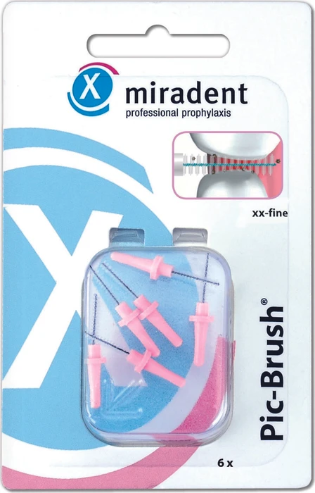 Miradent Pic-Brush Ersatz Interdentalbürste xx-fine pink, 6 Stück