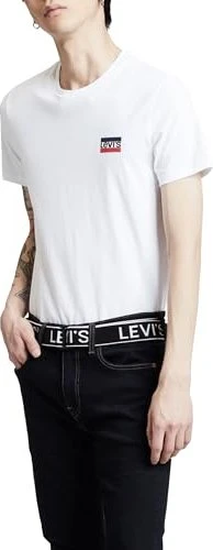 Levi's Crewneck Graphic 2er-Pack T-Shirt kurzarm sportswear white/mineral black (Herren)