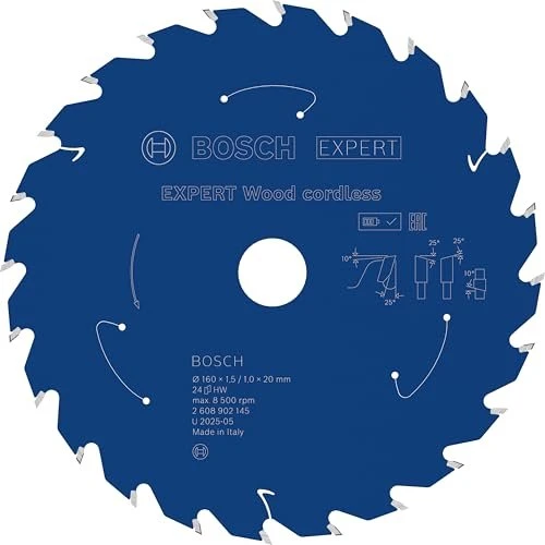 Bosch Professional Expert Wood Cordless Kreissägeblatt 24Z, 160x1x20mm, 1 Stück