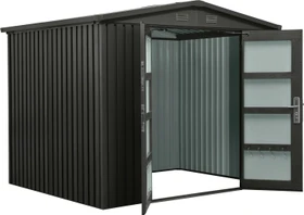 Floraworld Premium Gerätehaus 244x200cm metallic schwarz