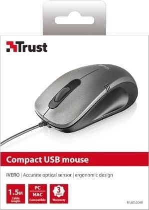 Trust Ivero Compact Mouse schwarz/grau, USB