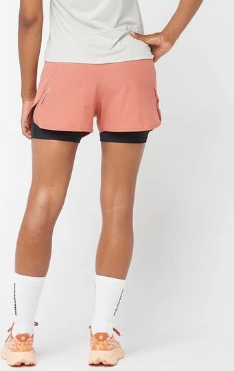 Salomon Cross 2in1 Laufhose kurz light mahagony (Damen)