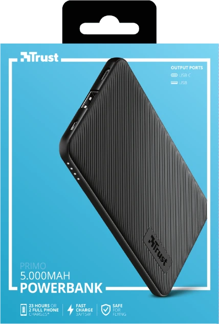 Trust Primo Ultra-thin Powerbank 5000mAh schwarz