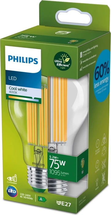 Philips Classic LED CL EELA E27 5.2-75W/840 SRT4