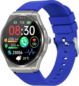 Knauermann Pro 3 (2024) rund mit Silikonarmband silber/blau