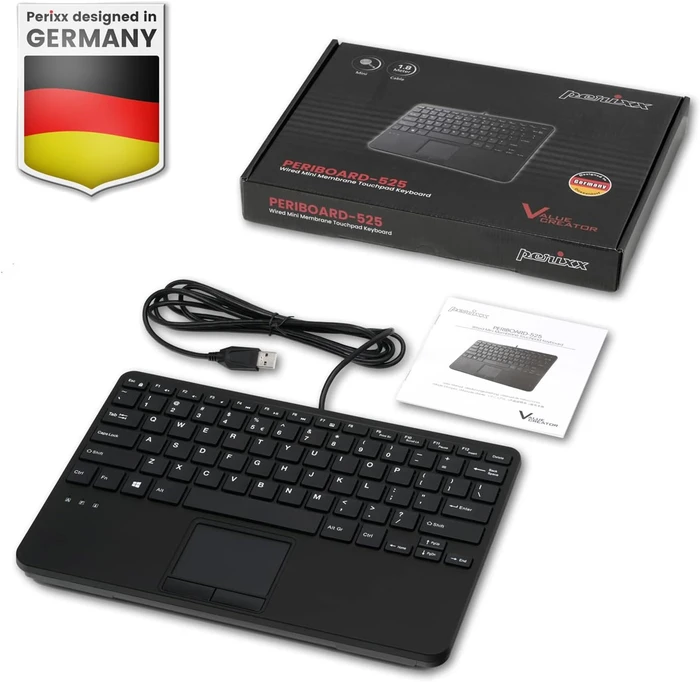 Perixx Periboard-525, schwarz, USB, UK