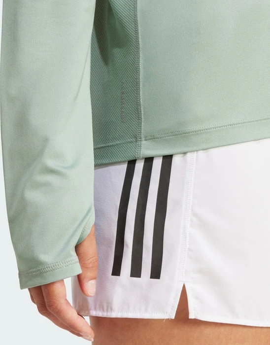 adidas Own The Run Half-Zip Laufshirt langarm silver green (Damen)
