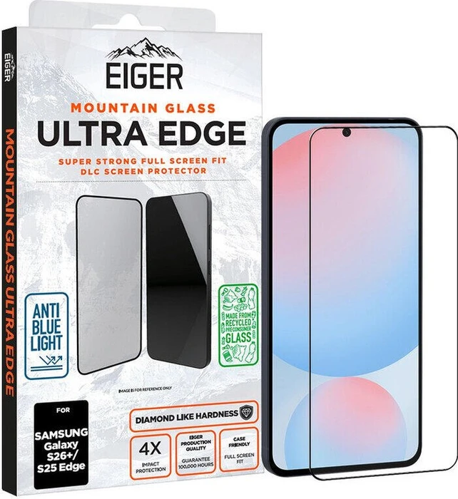 Eiger Mountain Glass Clear Edge Screen Protector GRS für Samsung Galaxy S26+