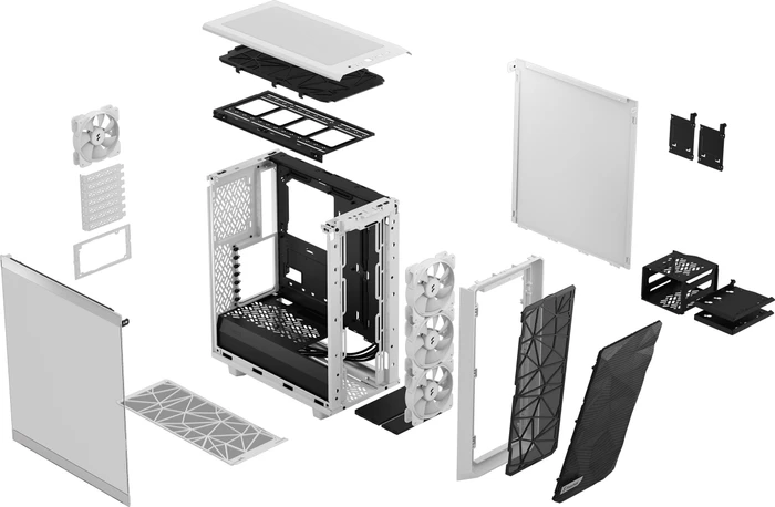 Fractal Design Meshify 2 Compact RGB White TG Clear Tint, Glasfenster