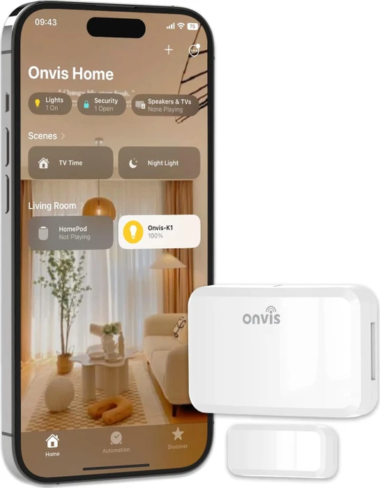 Onvis CT3 Smarter Tür- und Fenstersensor, Apple HomeKit, Schließ-/Öffnungssensor
