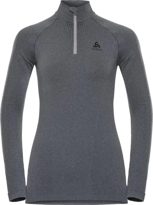 Odlo Performance Warm Funktionsshirt langarm grey melange/black (Damen)