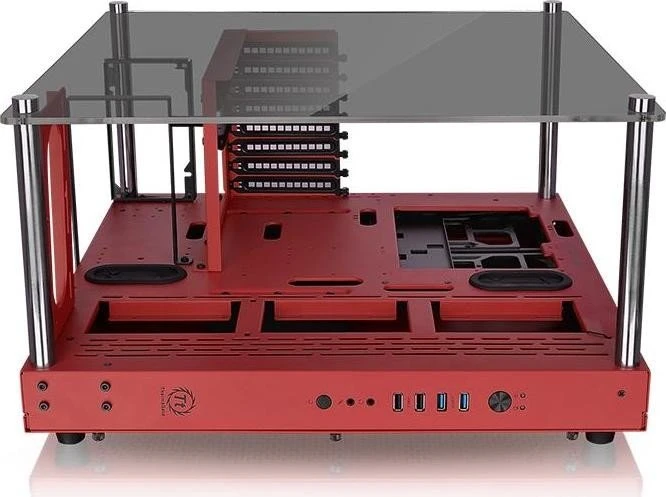 Thermaltake Core P3 Tempered Glass Red Edition, weiß, Glasfenster