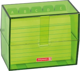 Brunnen Karteibox, A7, kiwi/transparent, inkl. 100 Karteikarten