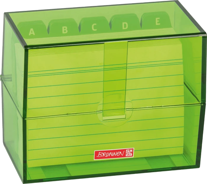 Brunnen Karteibox, A7, kiwi/transparent, inkl. 100 Karteikarten