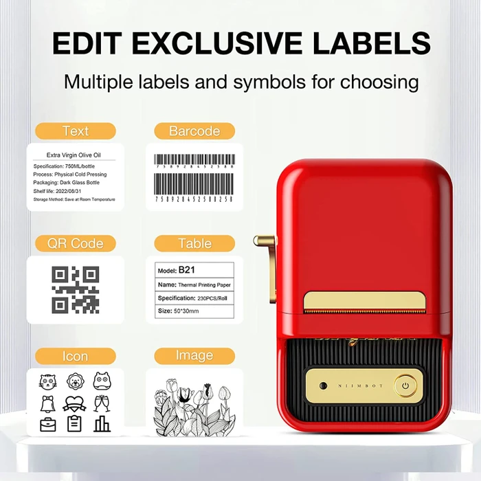 Niimbot B21 Wireless Label Printer, rot