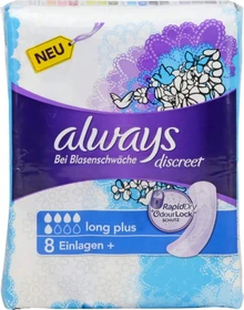 Always Discreet Long Plus Hygieneeinlage, 8 Stück