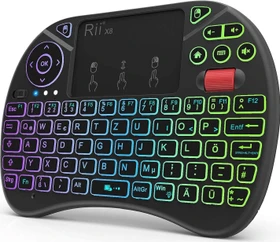 Riitek Rii X8 Mini Keyboard, schwarz, USB, DE