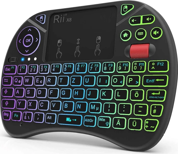 Riitek Rii X8 Mini Keyboard, schwarz, USB, DE