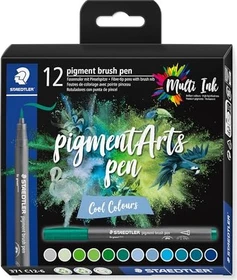 Staedtler pigment brush pen 371 cool colours sortiert, 12er-Set