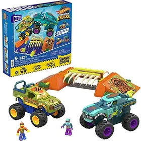 Mattel Mega Bloks Hot Wheels Monster Trucks Mega-Wrex Knochen Crash Stuntbahn