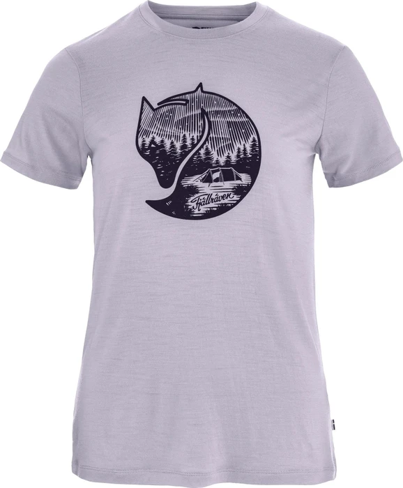 Fjällräven Abisko Wool Fox Funktionsshirt kurzarm lavender mist/dark navy (Damen)