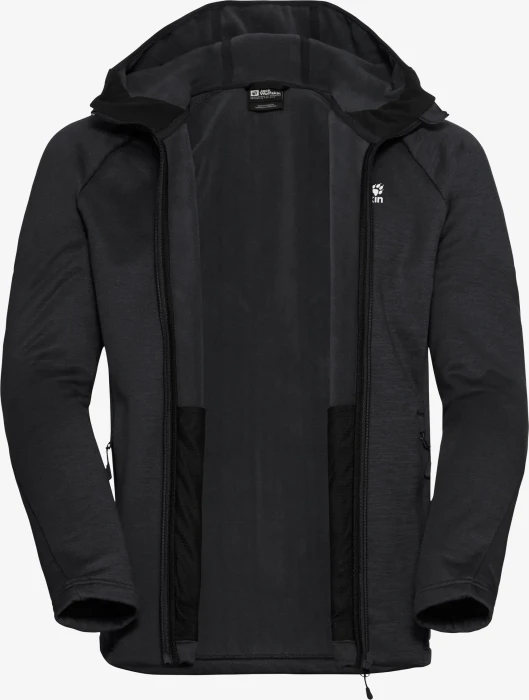 Jack Wolfskin Peak District Hooded FZ Jacke schwarz (Herren)