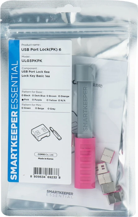 SmartKeeper USB-A Portblocker, Essential Basic, UL03, pink, 6er-Pack
