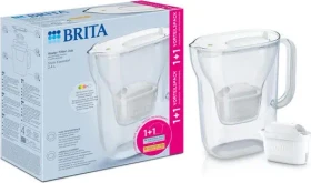 Brita Style Essential Tischwasserfilter inkl. 2 Kartuschen Pro/Kalkschutz weiß