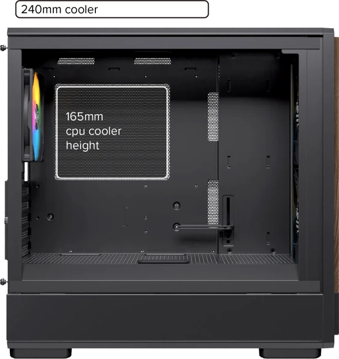 Einarex Pulse PM400 RGB Black, schwarz/braun, Glasfenster