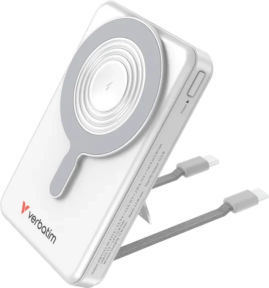 Verbatim Charge 'n' Go Power Bank mit USB-C-Kabel 10000mAh silber