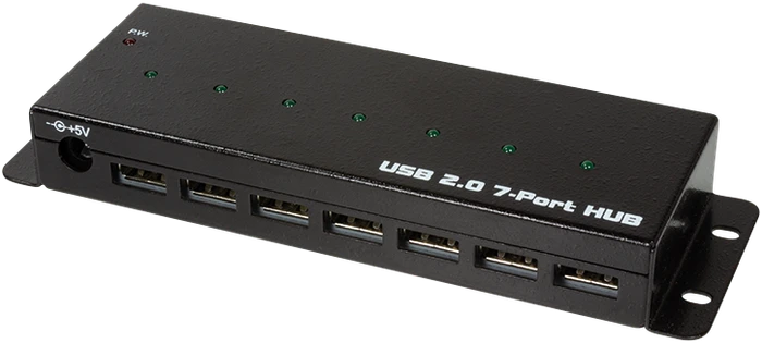 LogiLink Industrial Wallmount USB-Hub, 7x USB-A 2.0, USB-B 2.0 [Buchse]