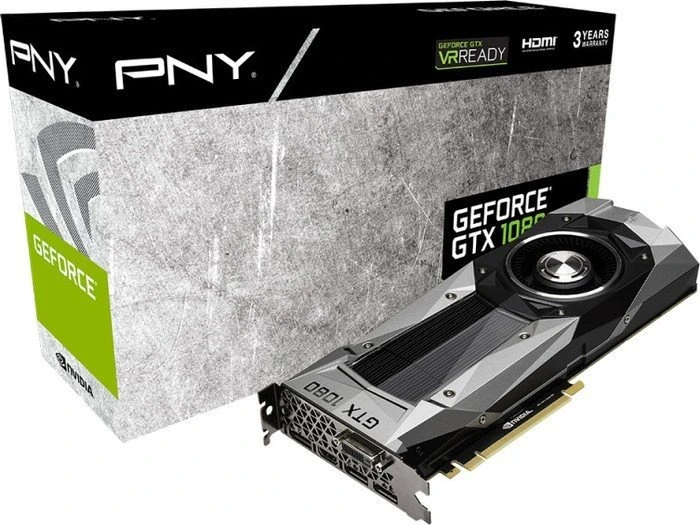 PNY GeForce GTX 1080 Founders Edition, 8GB GDDR5X, DVI, HDMI, 3x DP