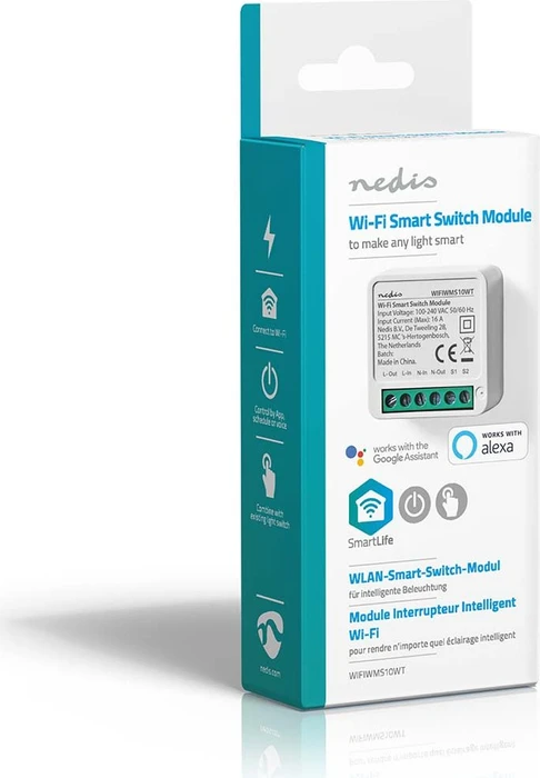Nedis SmartLife WiFi Smart Switch Modul, 3680W, Schaltaktor