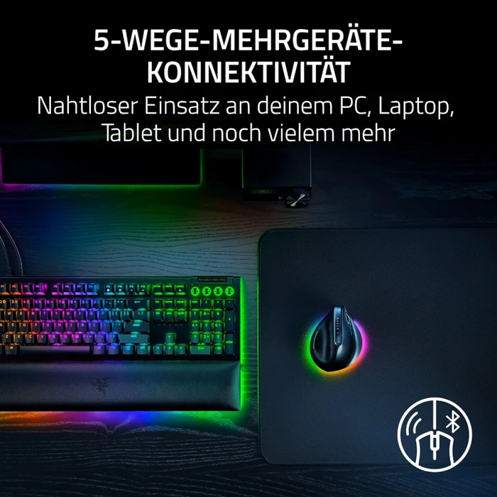 Razer Pro Click V2 Vertical Edition Wireless Mouse, schwarz, USB/Bluetooth