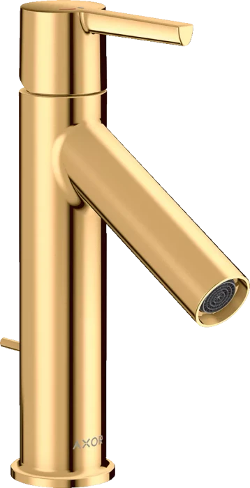 Hansgrohe Axor Starck Einhebel-Waschtischmischer 100 CoolStart mit Hebelgriff und Zugstangen-Ablaufgarnitur polished brass