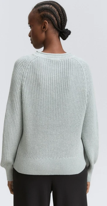 Tom Tailor Strickpullover mit leichten Ballonärmeln Strickpullover silver cloud blue melange (Damen)